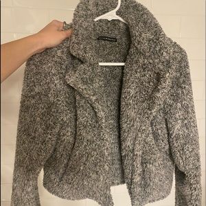 Super cute Brandy Melville gray fluffy jacket!!
